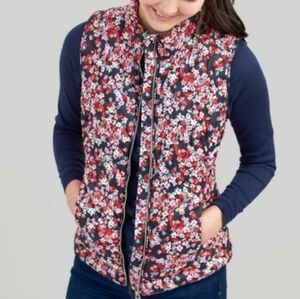 Joules Brindley Floral Print Puffer Full Zip Vest
